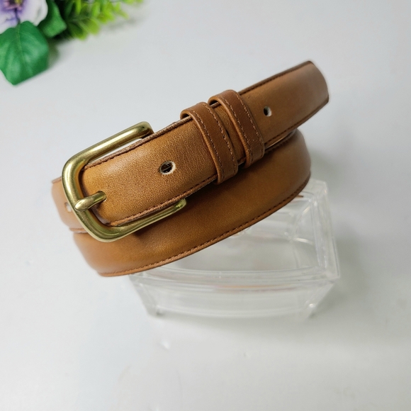 Coach British Tan Brown Cowhide Leather Brass Buckle Made in USA Vintage Belt - Picture 6 of 10